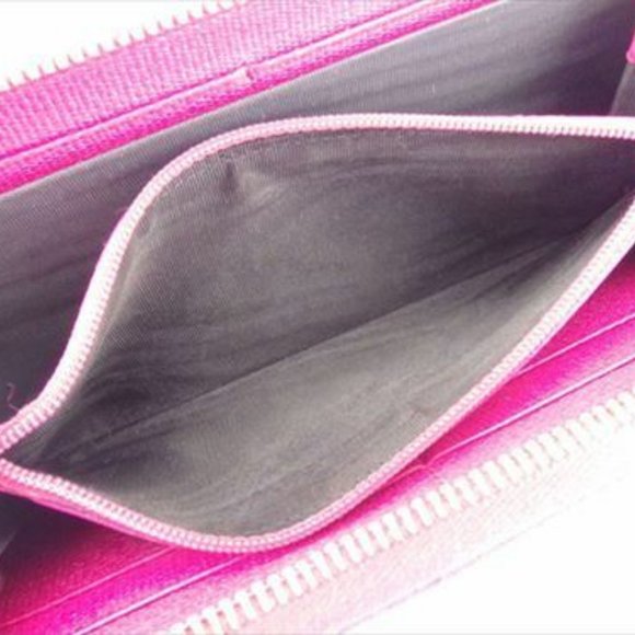 Auth Saint Laurent Wallet Purse Logo Pink Gold leather Woman - Picture 3 of 7